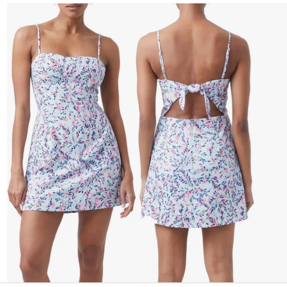 FRENCH CONNECTION Flores Whisper Tie Back Mini dress blue size 2